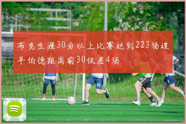 布克生涯30分以上比赛达到223场追平伯德距离前30仅差4场